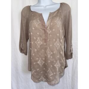 Anthropologie Tiny Embroidered Silk Blouse Sz XS Cottagecore Bohemian Prairie